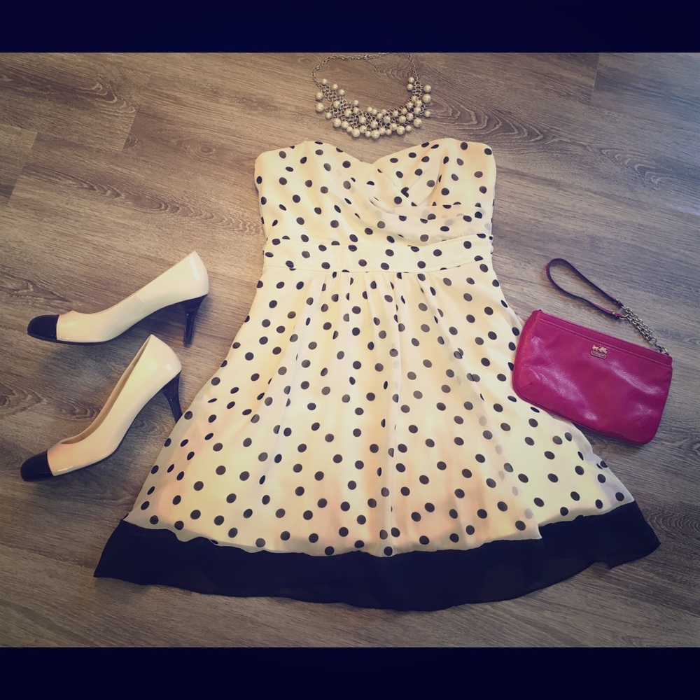 Strapless polka dot dress - Teeze Me juniors sz 9